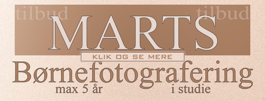 Marts tilbud på Børnefotografering, tilbydes af Fotobo.dk Fotograf Bo Nielsen, Kolding