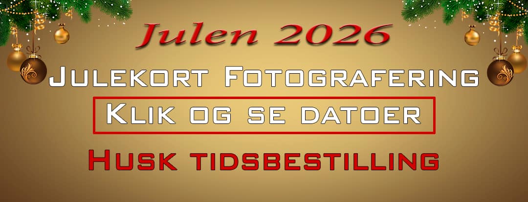 Julekortfotografering 2026 hos Fotobo i Kolding – book tid til julekortbilleder